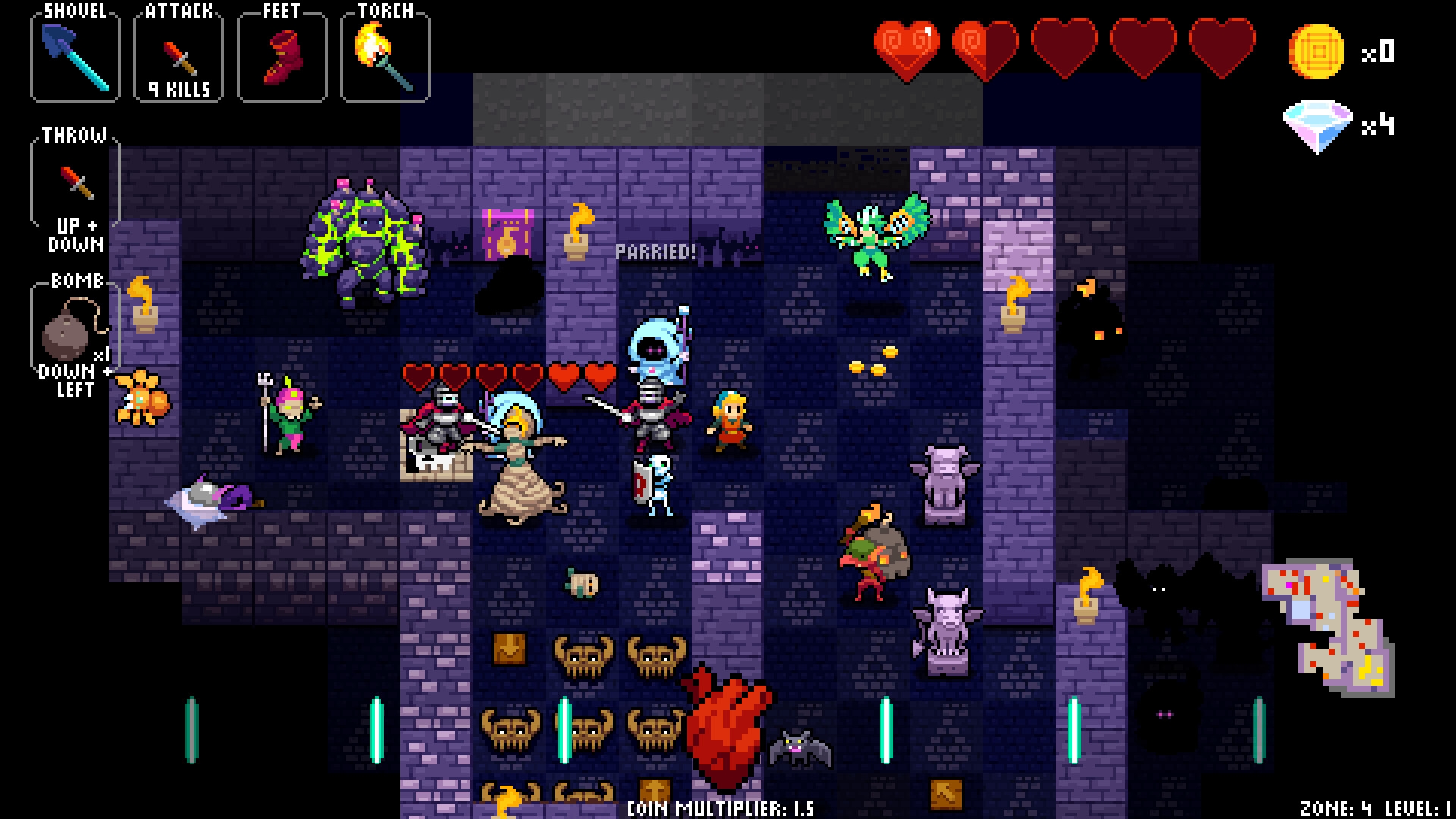 Скриншот из игры Crypt of the Necrodancer под номером 2