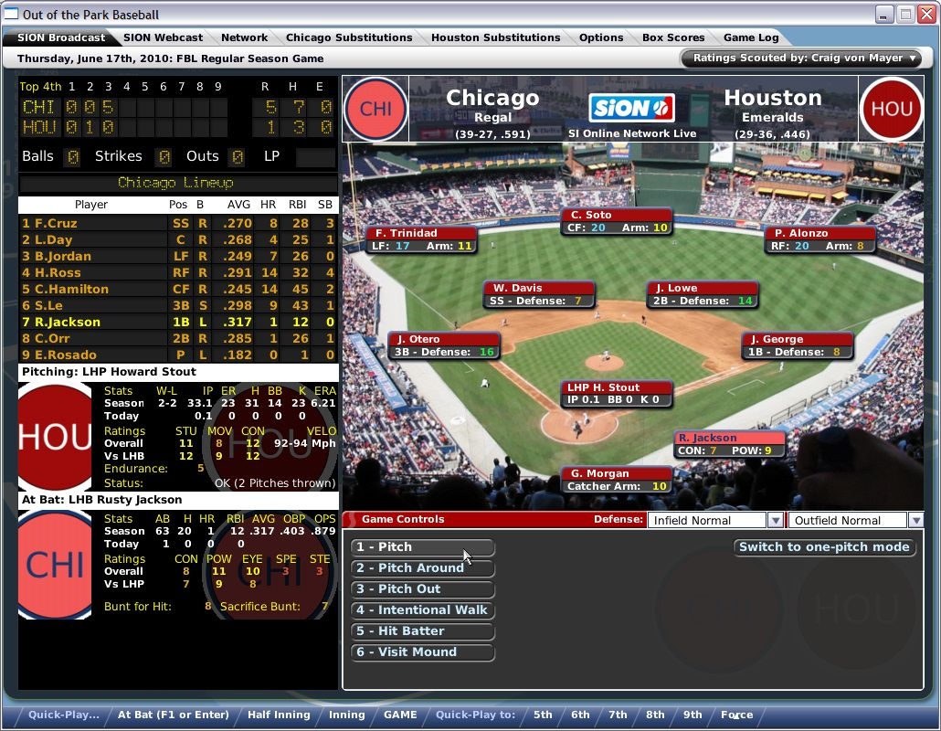 Скриншот из игры Out of the Park Baseball 2007 под номером 3