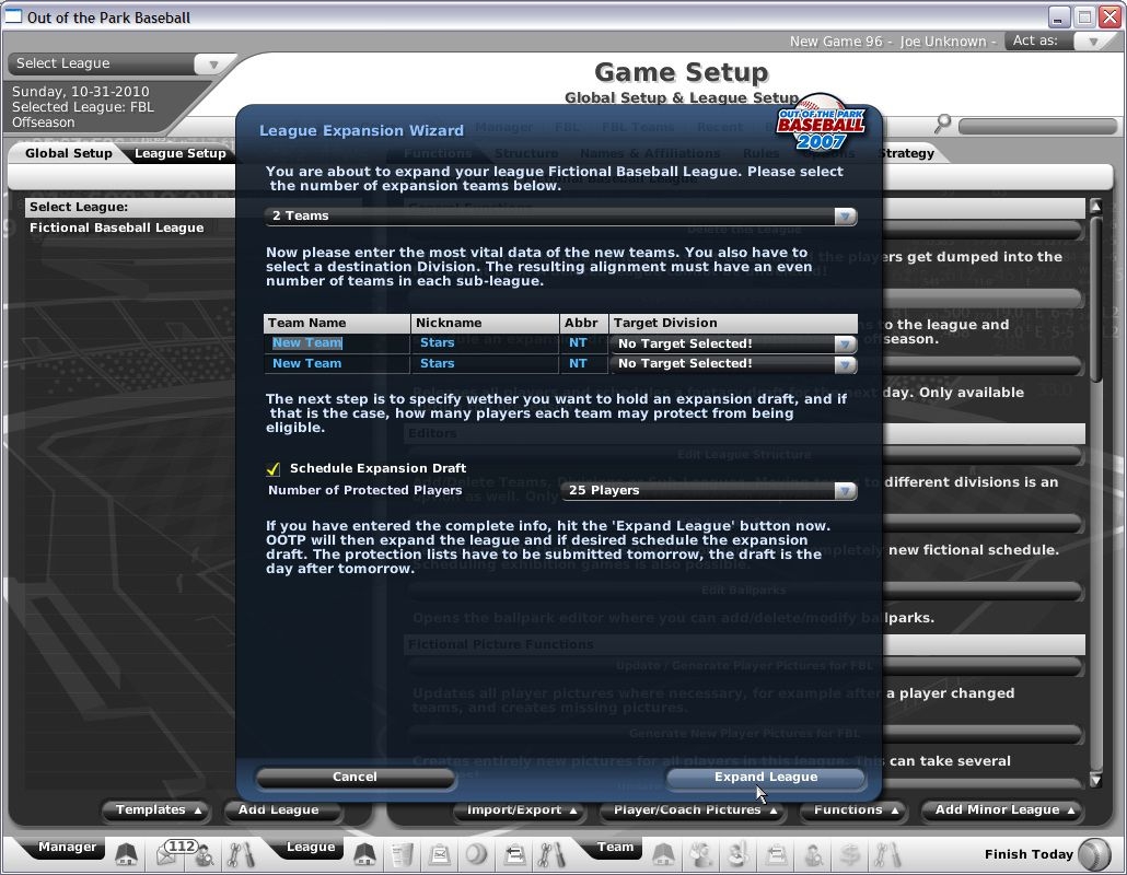Скриншот из игры Out of the Park Baseball 2007 под номером 6