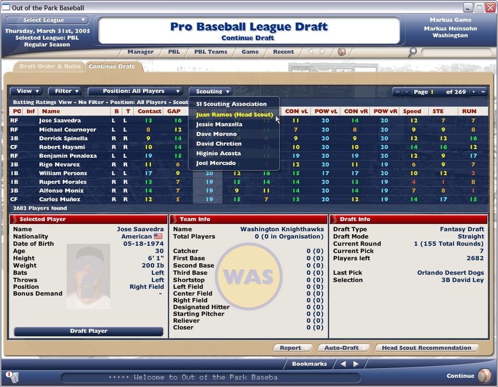 Скриншот из игры Out of the Park Baseball 2006 под номером 3