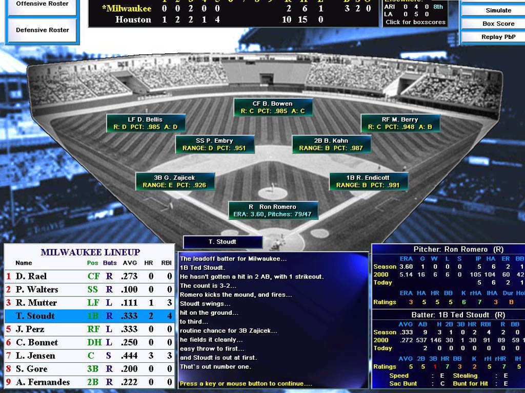 Скриншот из игры Out of the Park Baseball 3 под номером 1