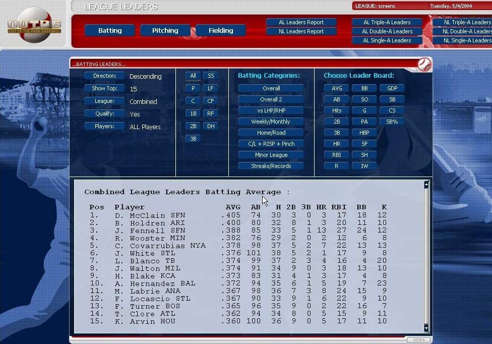 Скриншот из игры Out of the Park Baseball 6 под номером 5