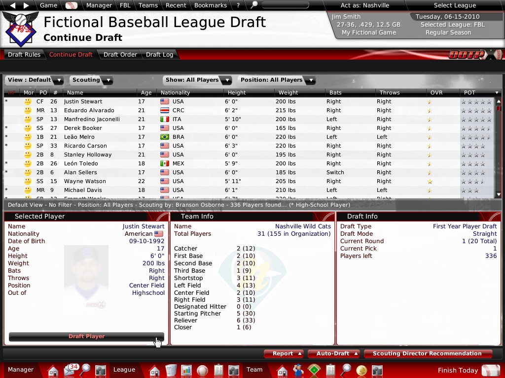 Скриншот из игры Out of the Park Baseball 10 под номером 11