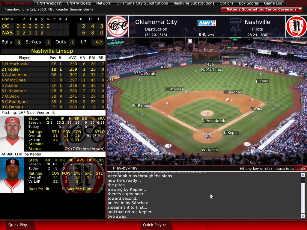 Скриншот из игры Out of the Park Baseball 10 под номером 31