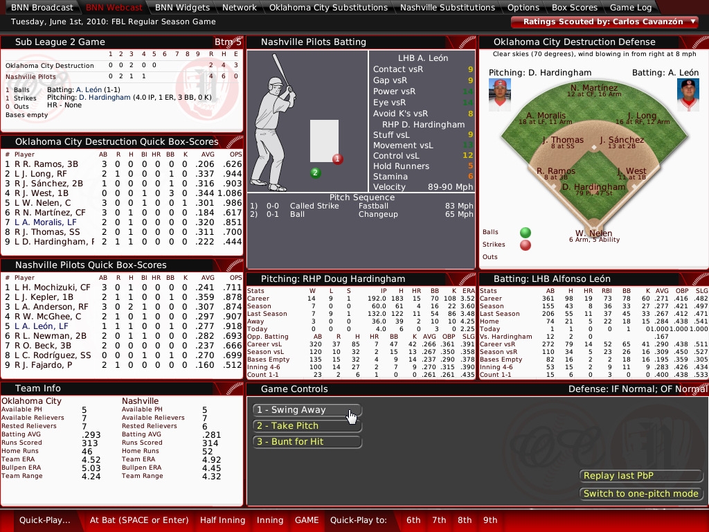 Скриншот из игры Out of the Park Baseball 10 под номером 32