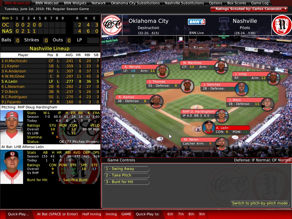 Скриншот из игры Out of the Park Baseball 10 под номером 33