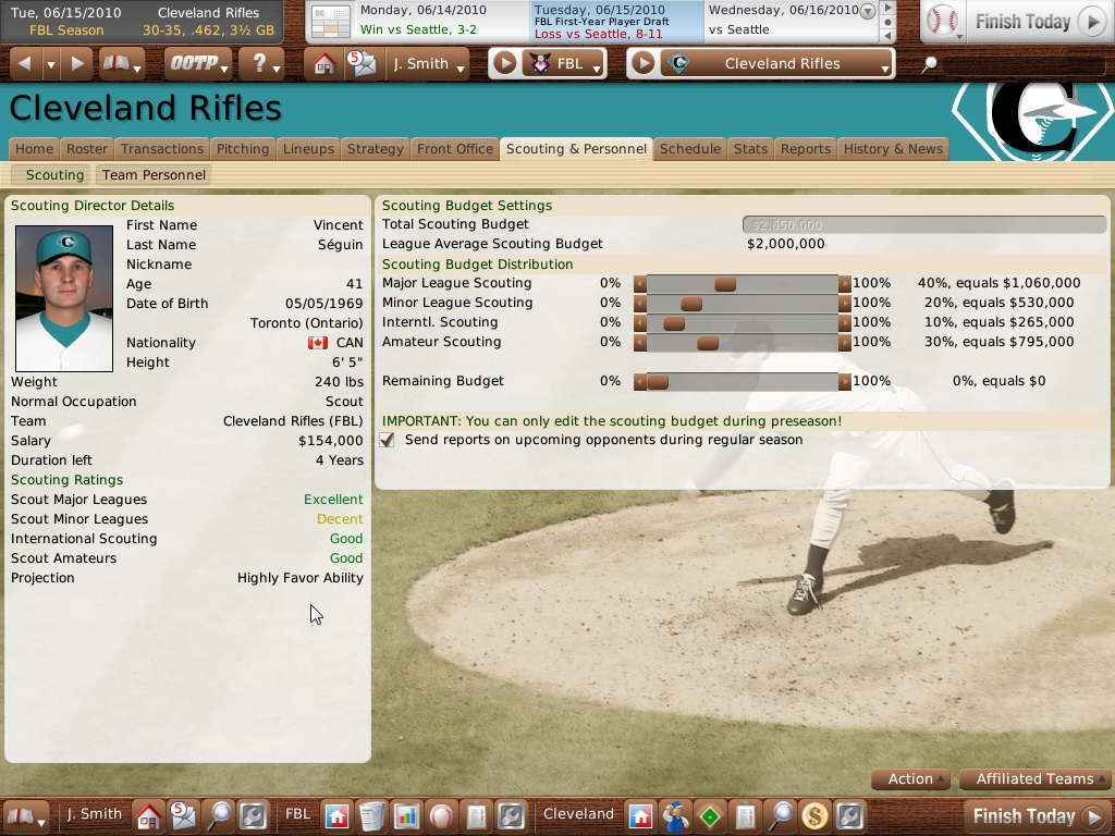 Скриншот из игры Out of the Park Baseball 11 под номером 14