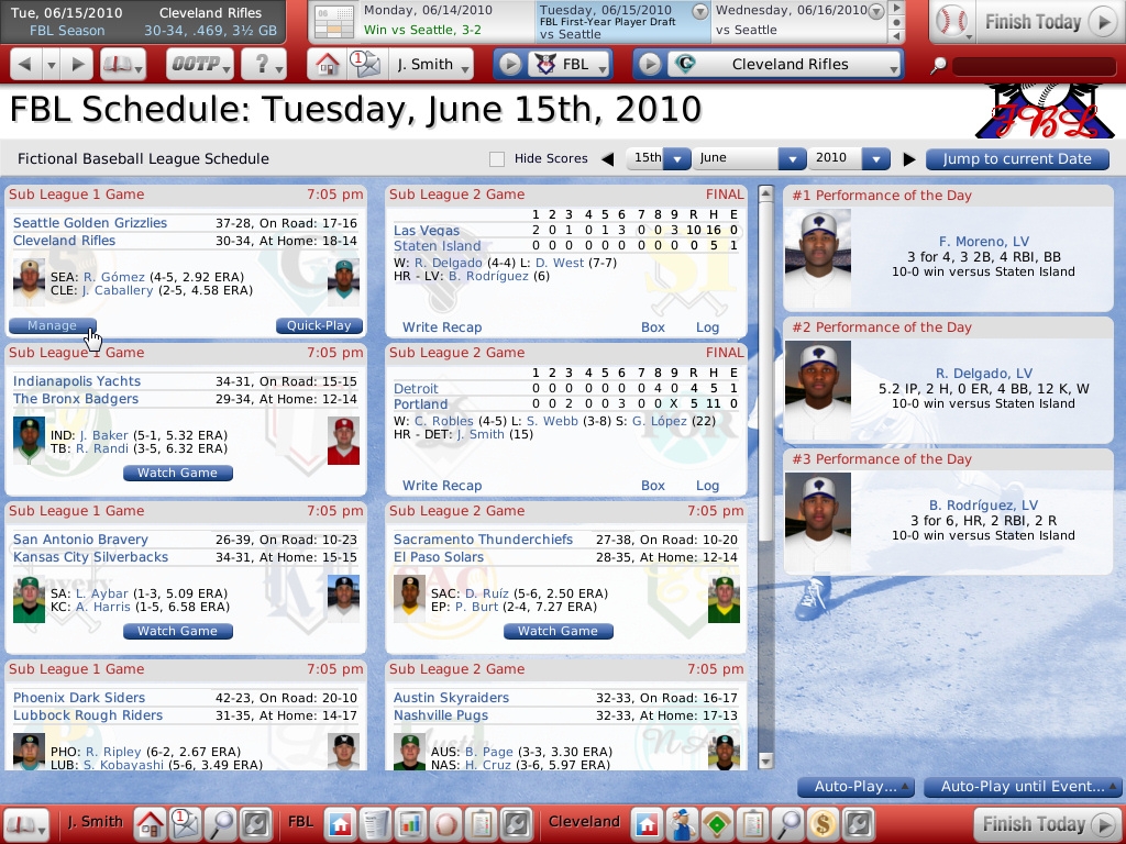 Скриншот из игры Out of the Park Baseball 11 под номером 4