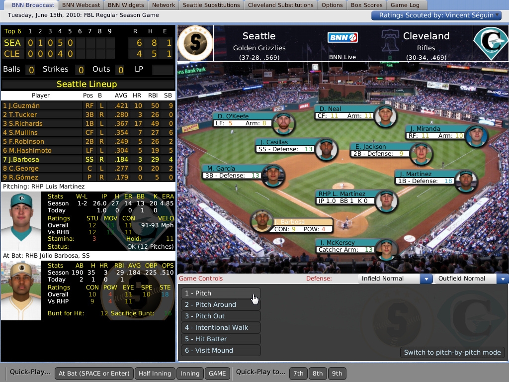 Скриншот из игры Out of the Park Baseball 11 под номером 6