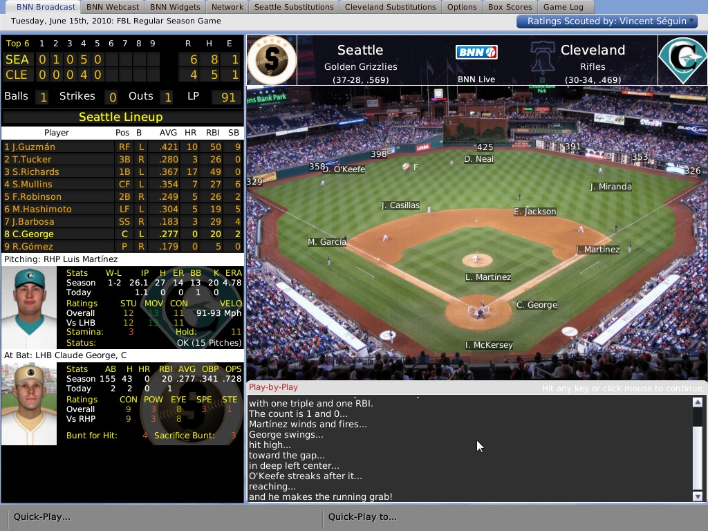 Скриншот из игры Out of the Park Baseball 11 под номером 8
