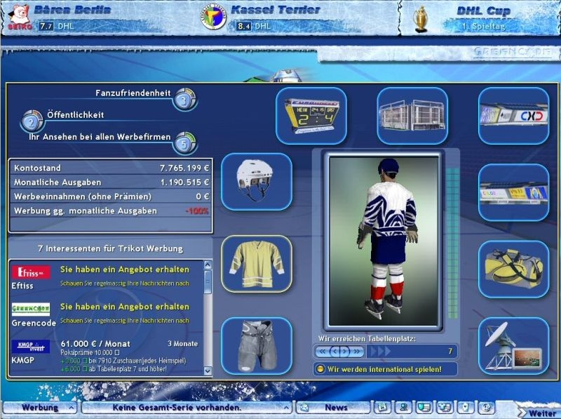 Скриншот из игры Ice Hockey Club Manager 2005 под номером 1