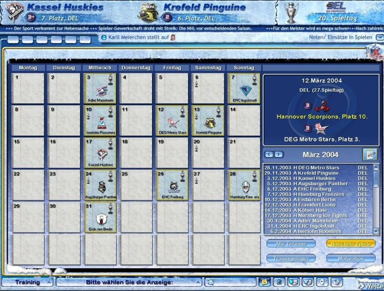 Скриншот из игры Ice Hockey Club Manager 2005 под номером 31
