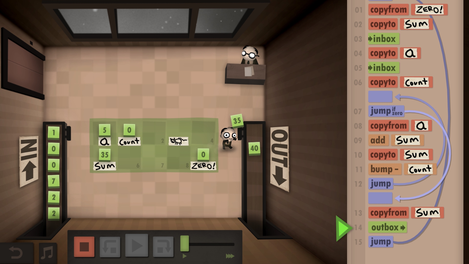 Скриншот из игры Human Resource Machine под номером 6