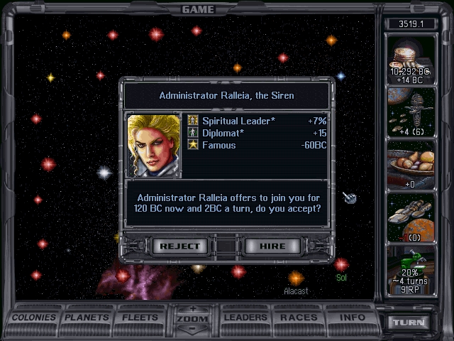 Скриншот из игры Master of Orion 2: Battle at Antares под номером 1