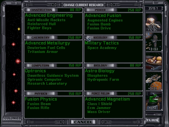 Скриншот из игры Master of Orion 2: Battle at Antares под номером 5
