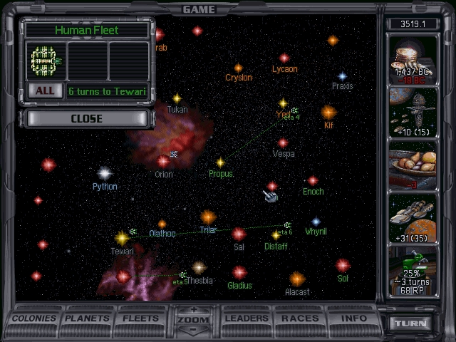 Скриншот из игры Master of Orion 2: Battle at Antares под номером 9
