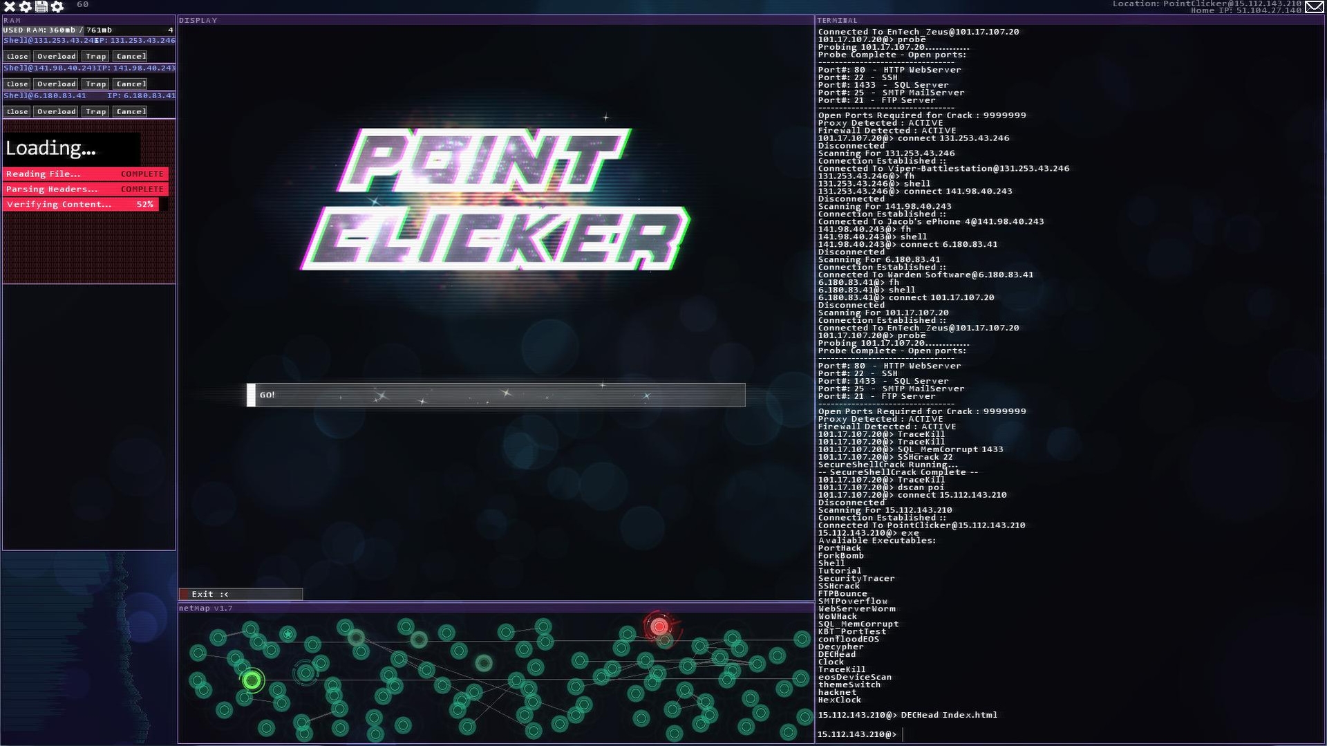 Скриншот из игры Hacknet под номером 1