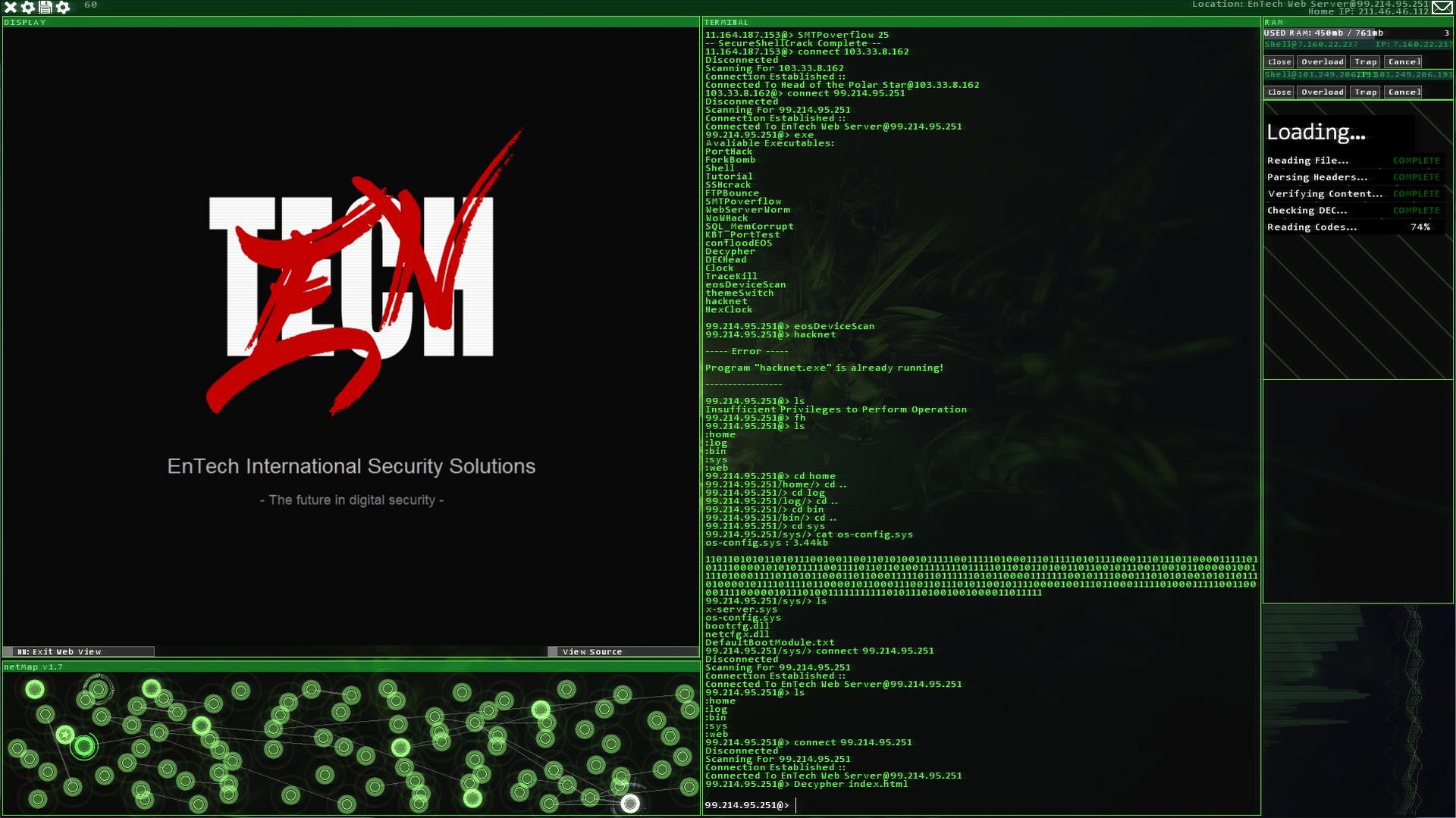 Скриншот из игры Hacknet под номером 3
