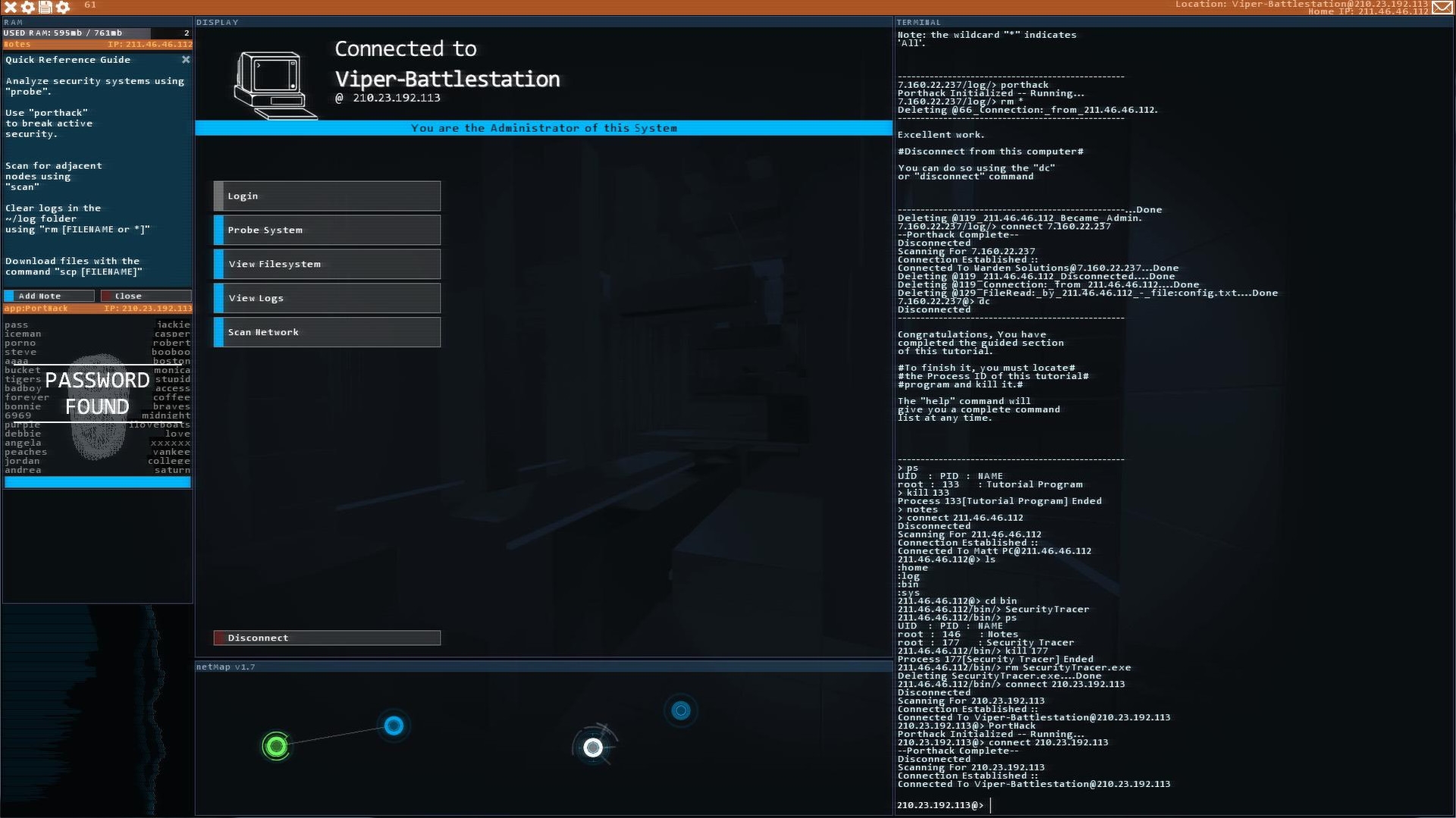 Скриншот из игры Hacknet под номером 5