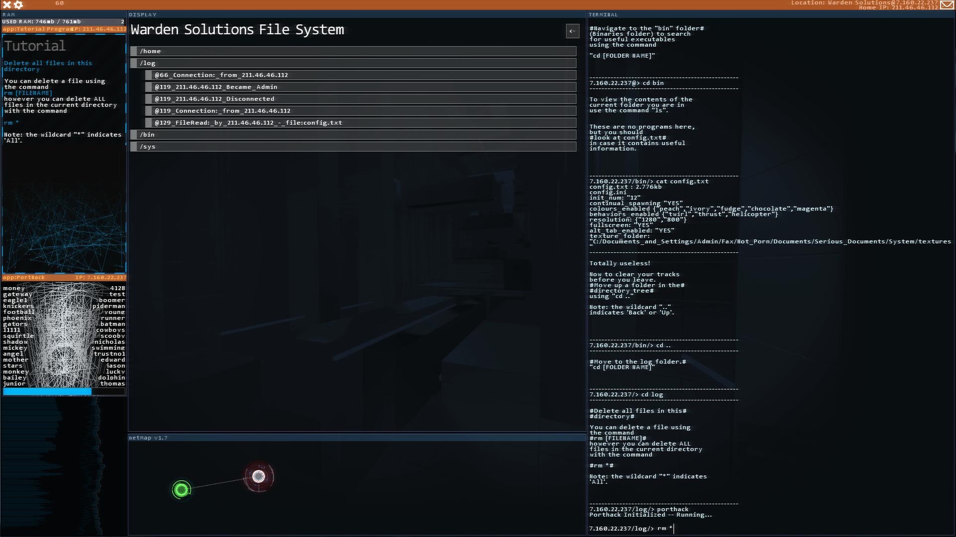 Скриншот из игры Hacknet под номером 7