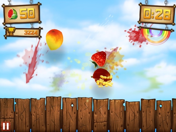 Скриншот из игры Fruit Ninja vs Skittles под номером 1