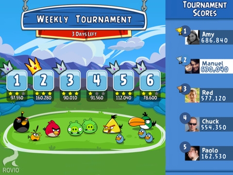 Скриншот из игры Angry Birds Friends под номером 1