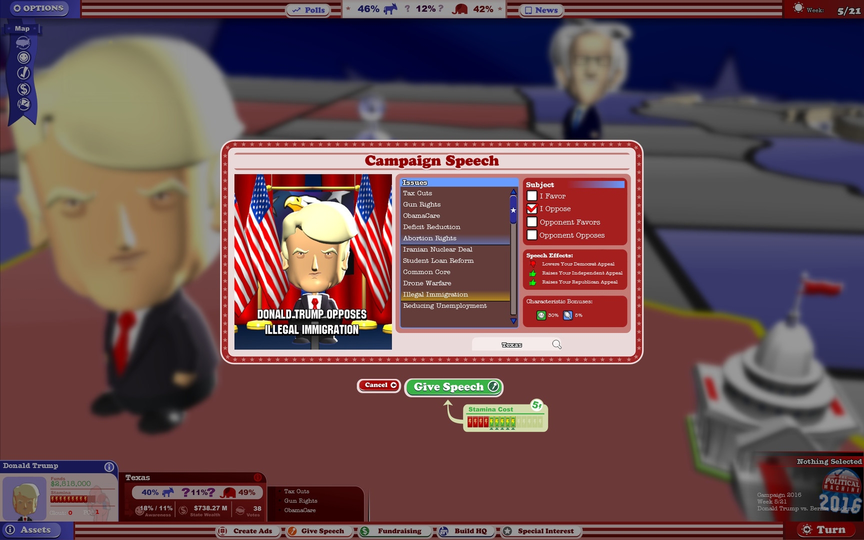 Скриншот из игры Political Machine 2016, The под номером 4