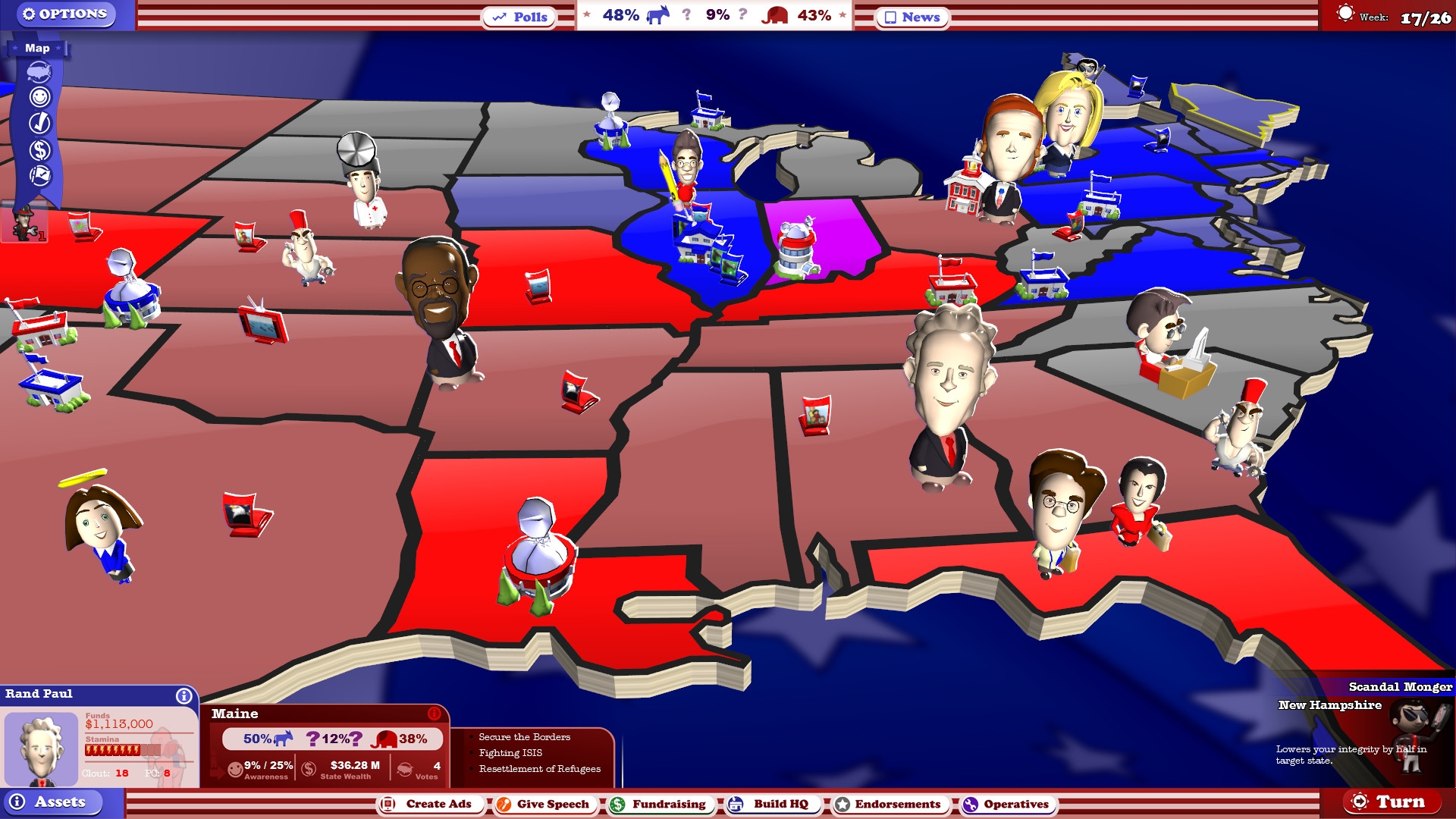 Скриншот из игры Political Machine 2016, The под номером 5
