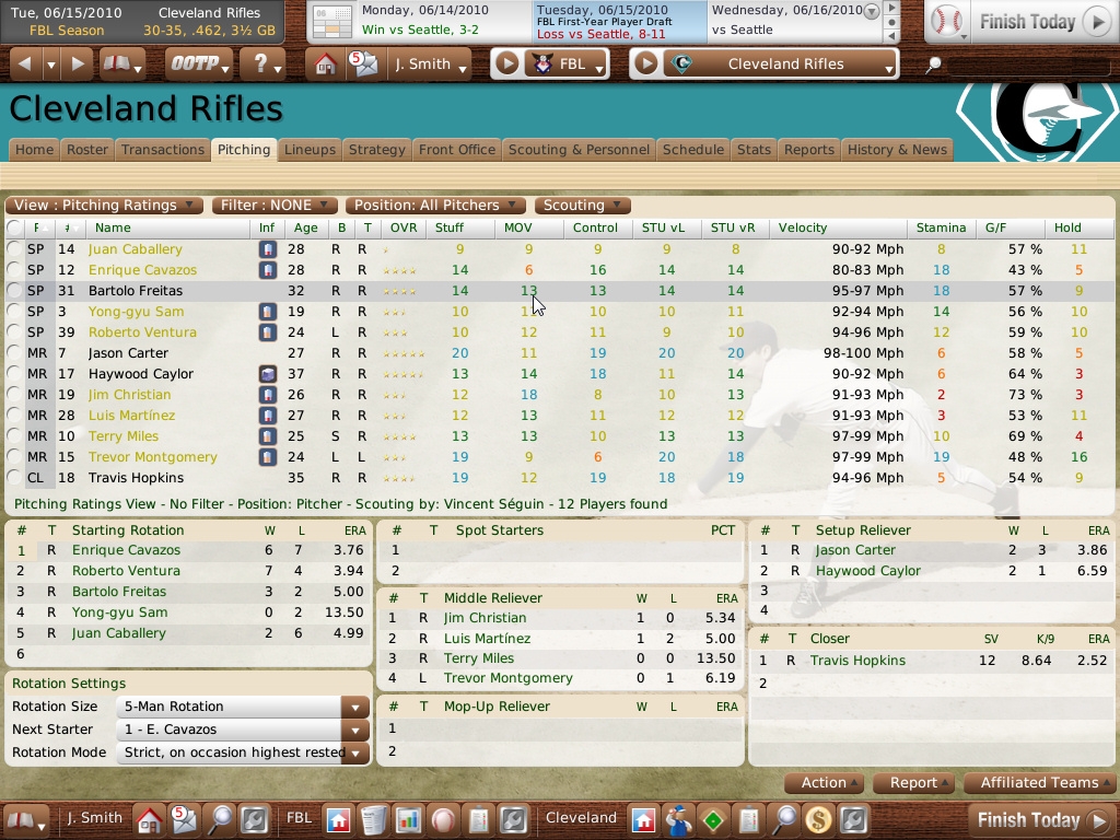 Скриншот из игры Out of the Park Baseball 12 под номером 18