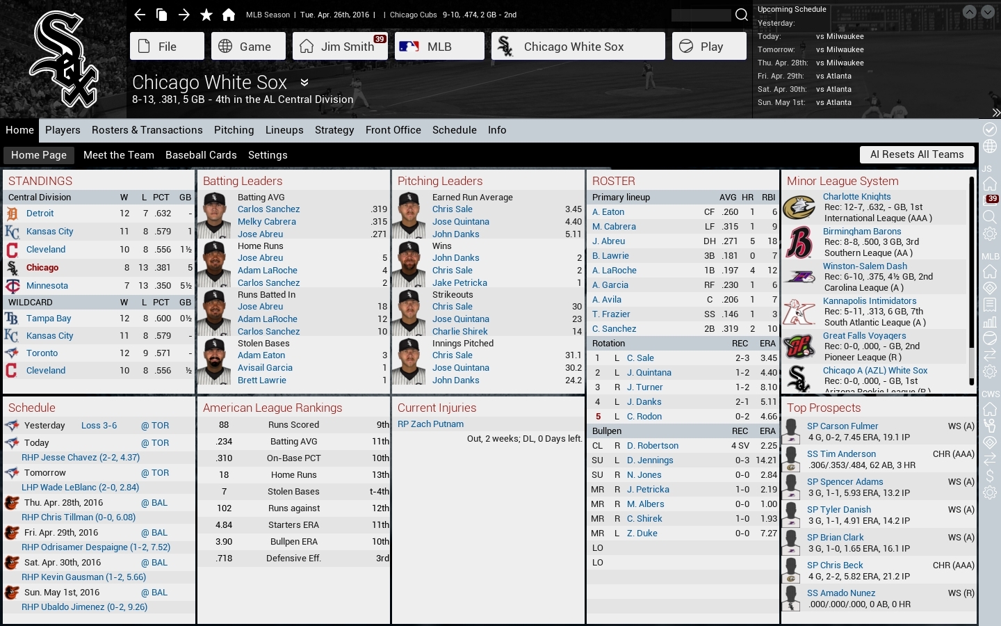 Скриншот из игры Out of the Park Baseball 17 под номером 2