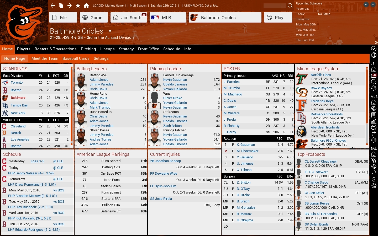 Скриншот из игры Out of the Park Baseball 17 под номером 9