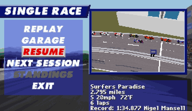 Скриншот из игры IndyCar Racing 2 под номером 25