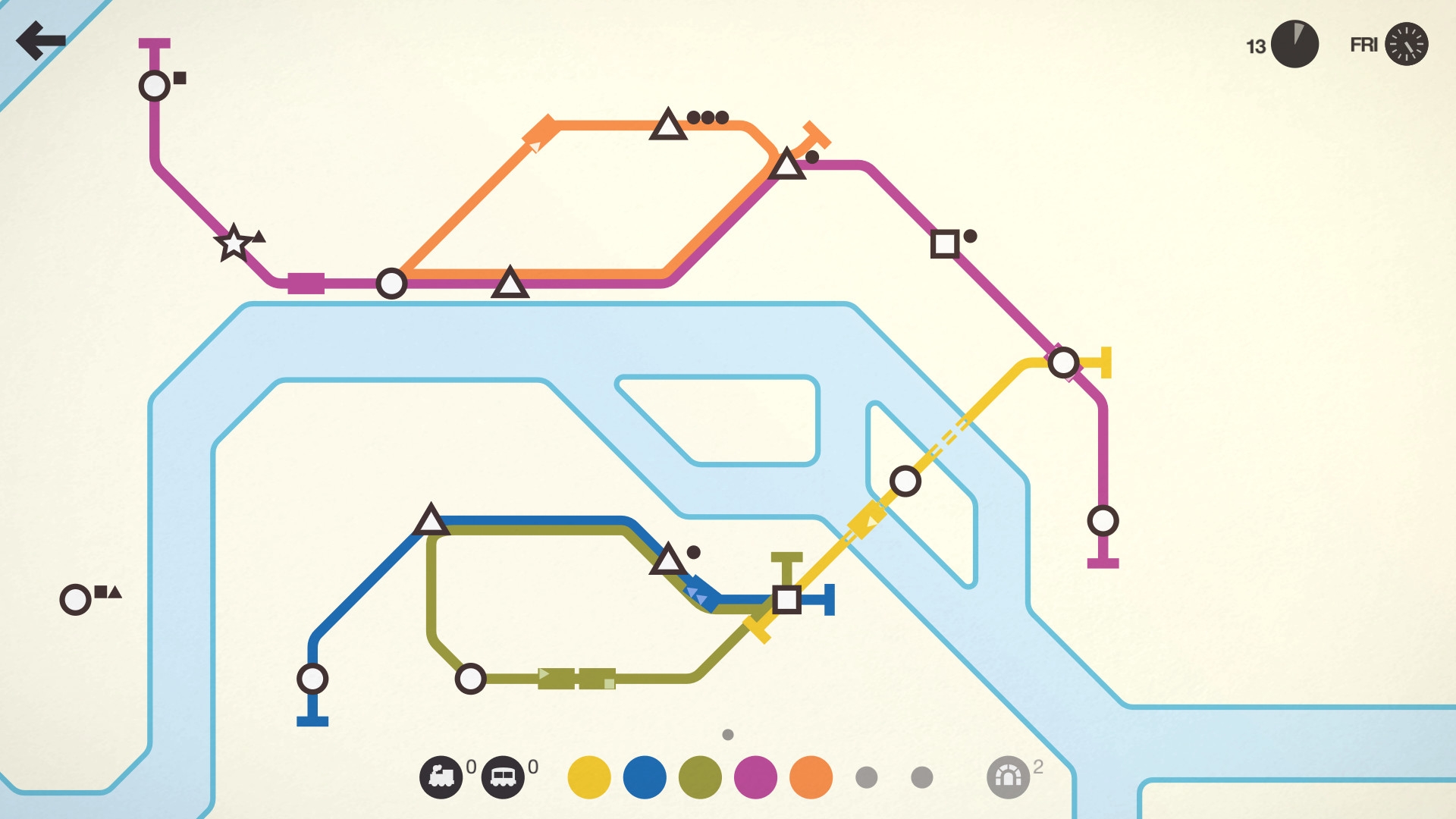 Скриншот из игры Mini Metro под номером 2