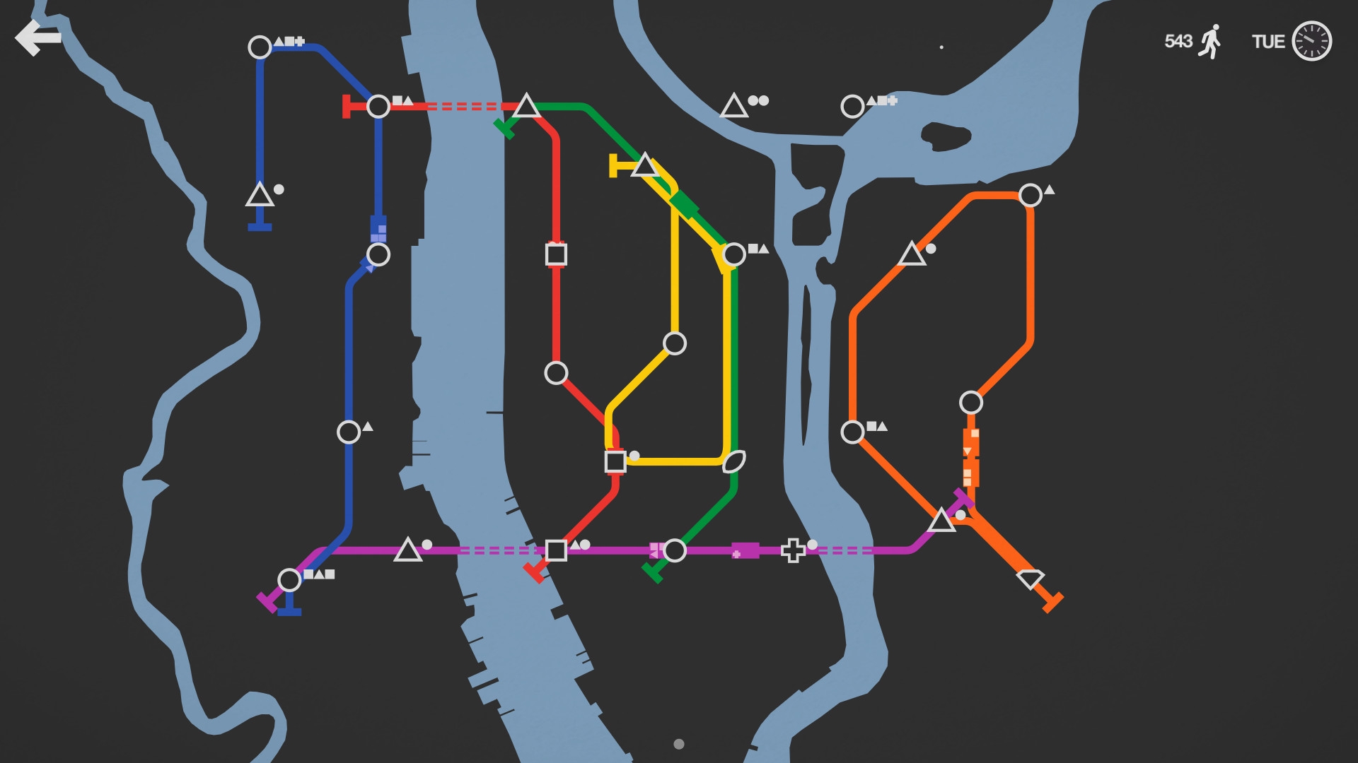 Скриншот из игры Mini Metro под номером 4
