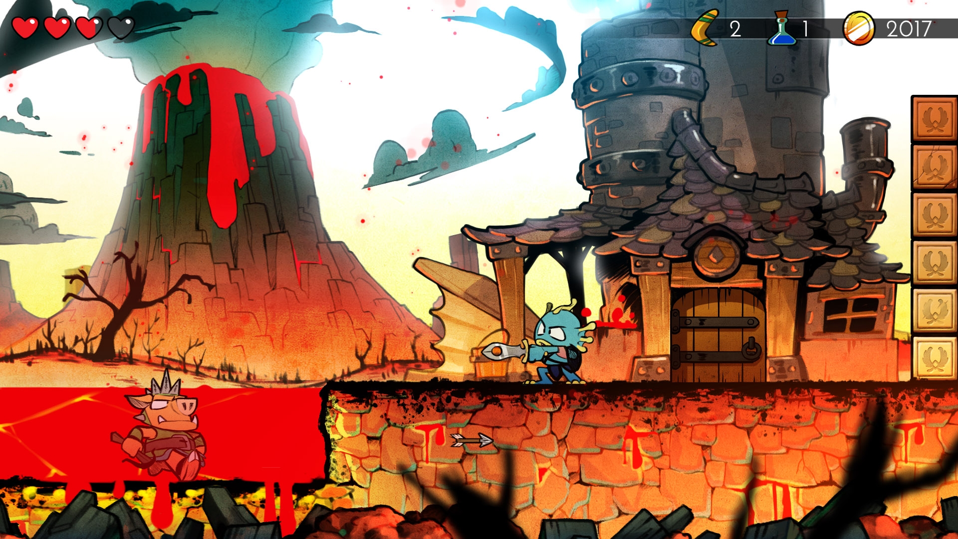 Скриншот из игры Wonder Boy: The Dragon