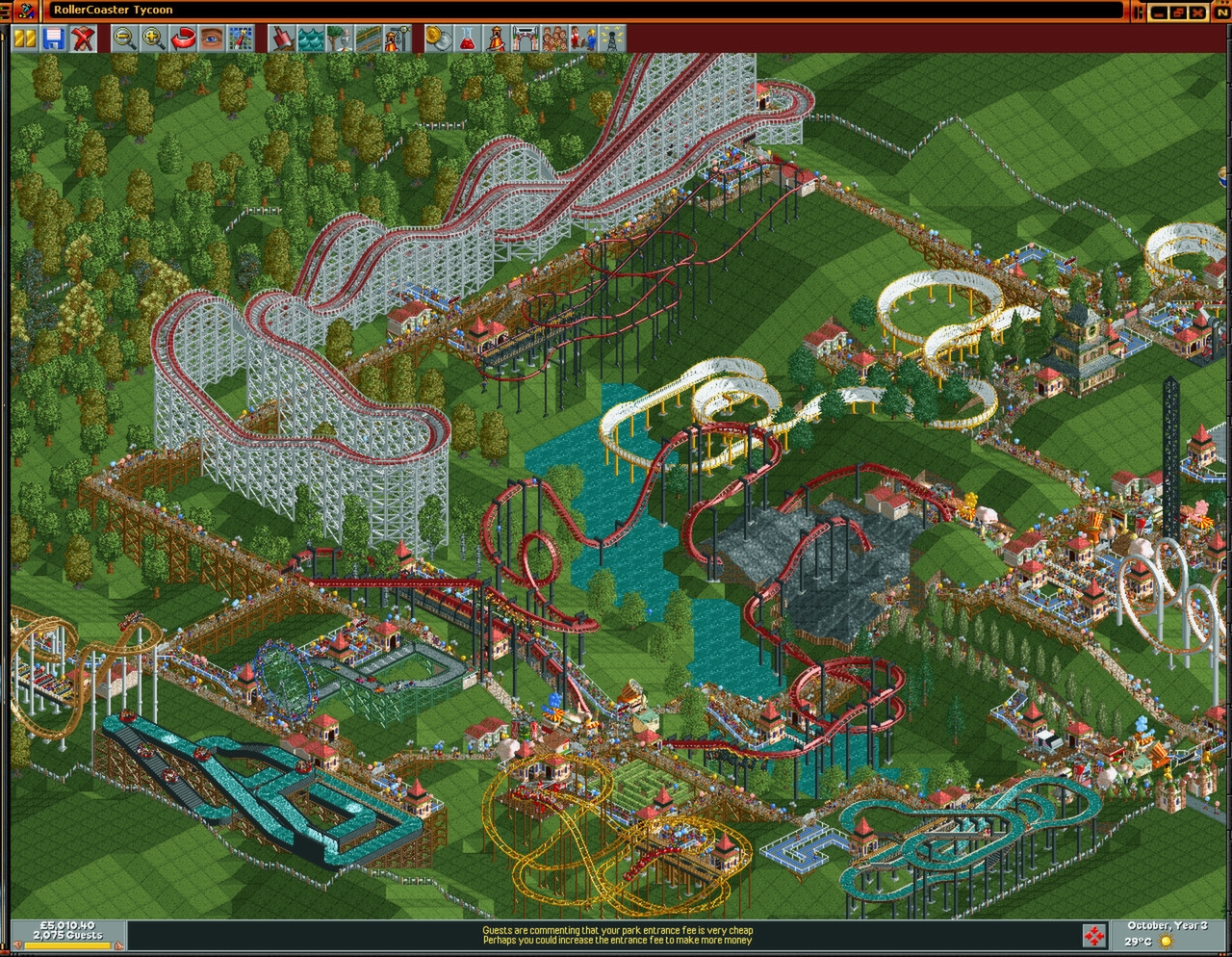 Скриншот из игры RollerCoaster Tycoon Deluxe под номером 2