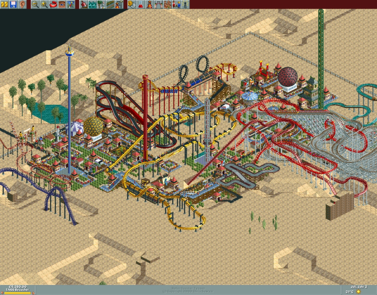 Скриншот из игры RollerCoaster Tycoon Deluxe под номером 3