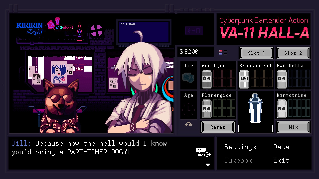 Скриншот из игры VA-11 Hall-A: Cyberpunk Bartender Action под номером 2