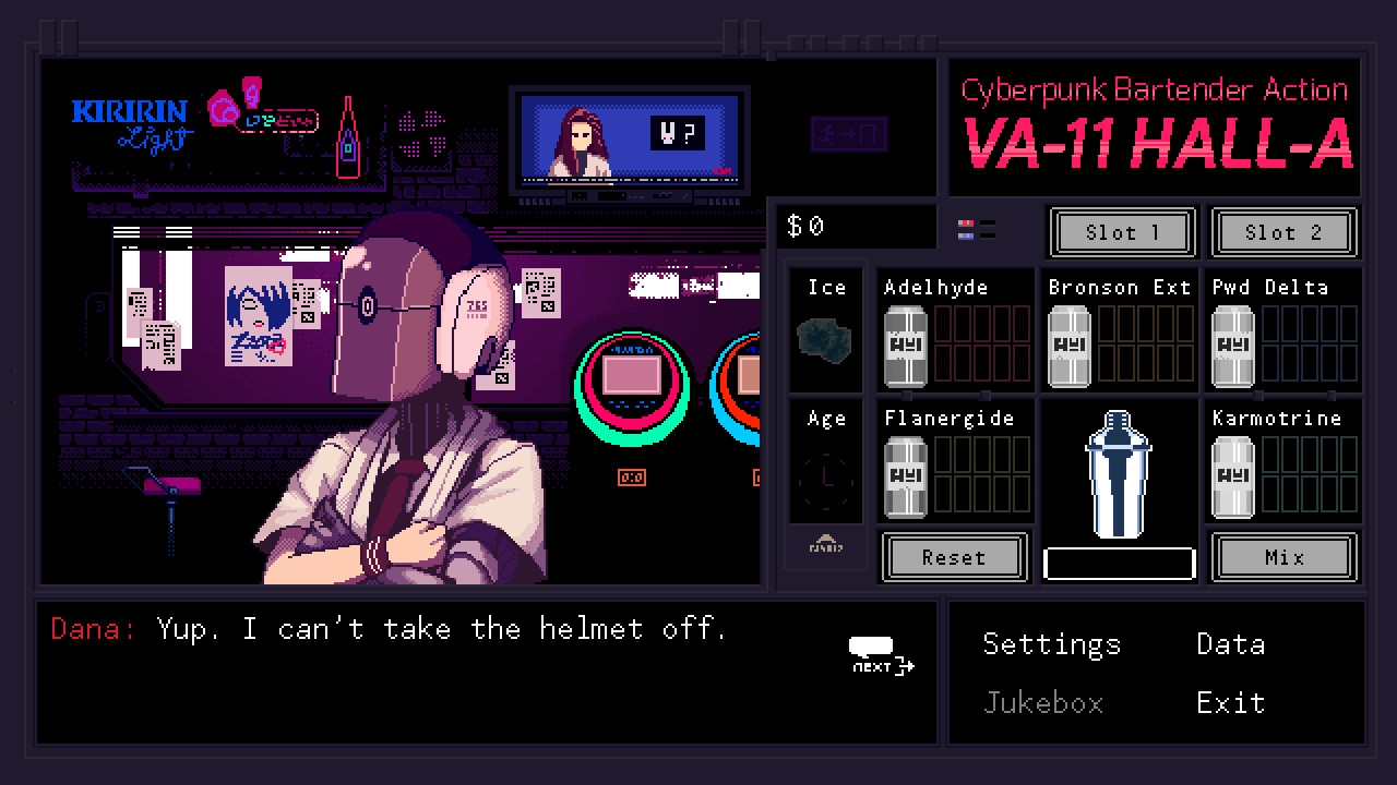 Скриншот из игры VA-11 Hall-A: Cyberpunk Bartender Action под номером 6