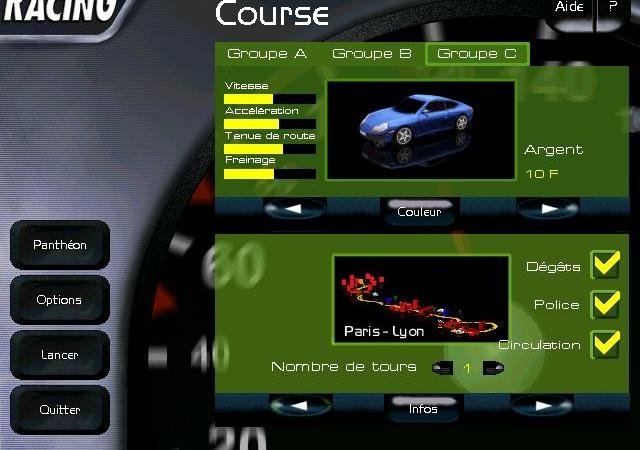 Скриншот из игры Paris-Marseille Racing под номером 3