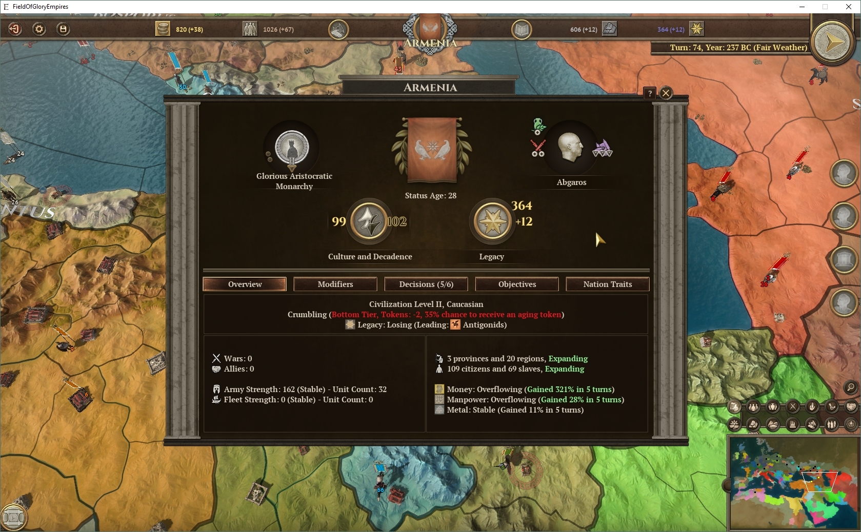 Скриншот из игры Field of Glory: Empires под номером 16