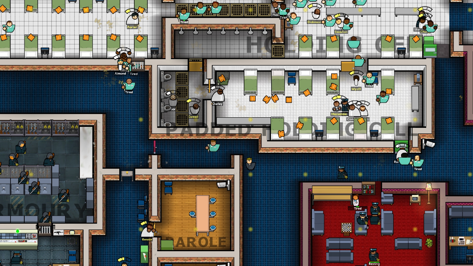 Скриншот из игры Prison Architect - Psych Ward: Warden