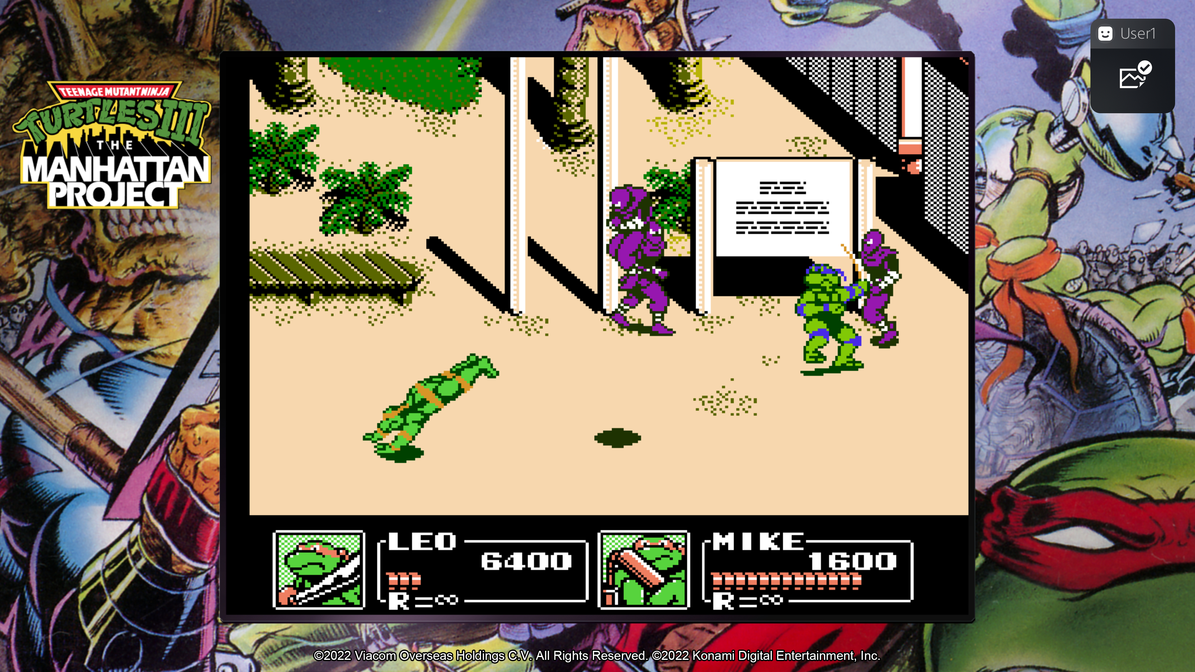Скриншот из игры Teenage Mutant Ninja Turtles: The Cowabunga Collection под номером 1