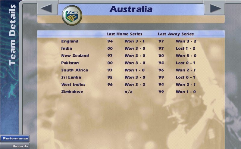 Скриншот из игры International Cricket Captain 2000 под номером 11