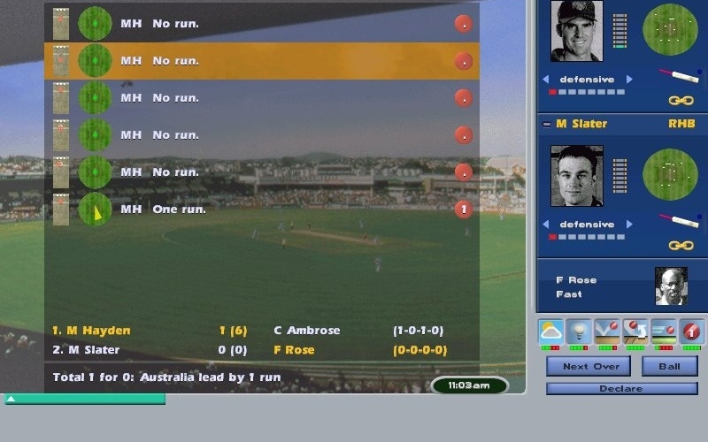 Скриншот из игры International Cricket Captain 2000 под номером 12