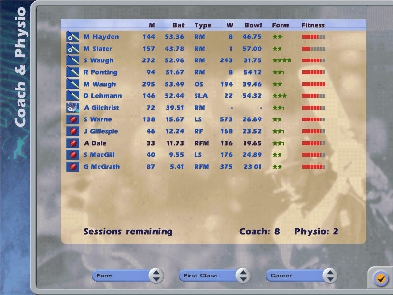 Скриншот из игры International Cricket Captain 2000 под номером 13