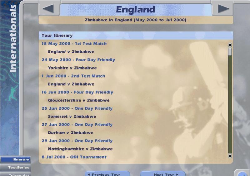 Скриншот из игры International Cricket Captain 2000 под номером 9