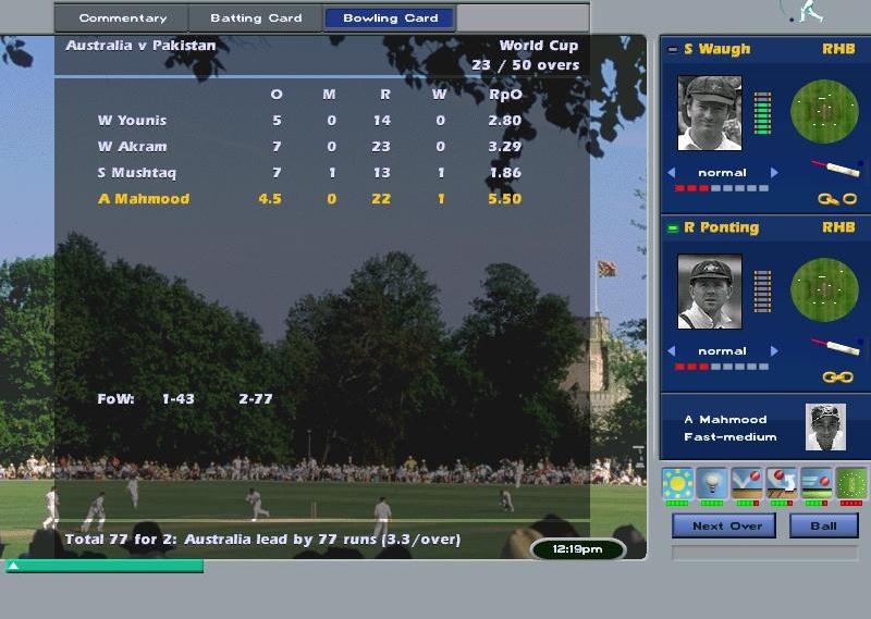 Скриншот из игры International Cricket Captain 2002 под номером 10