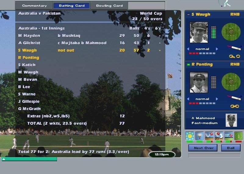 Скриншот из игры International Cricket Captain 2002 под номером 3