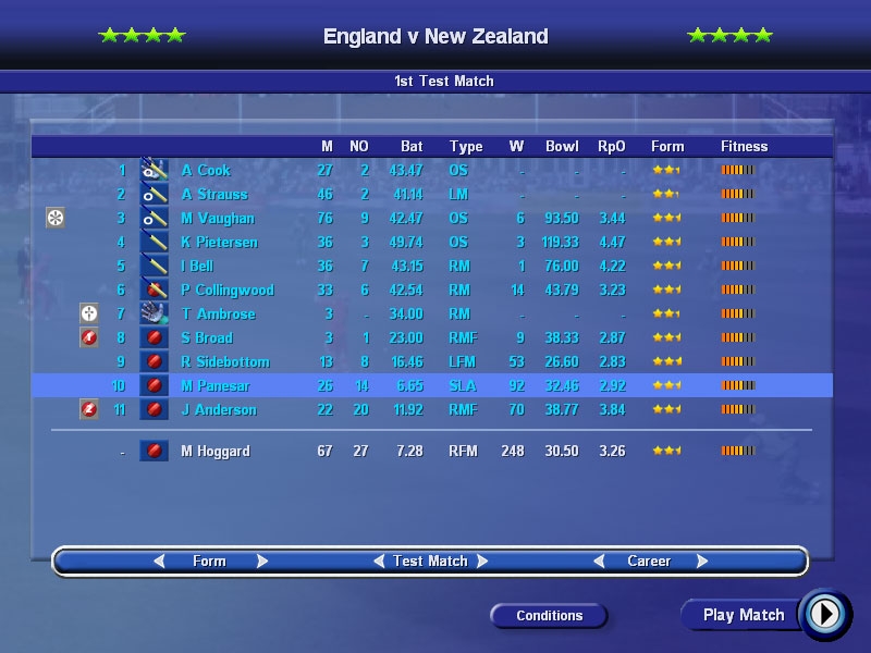 Скриншот из игры International Cricket Captain 2008 под номером 12